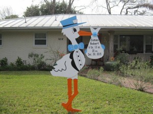 Myersville, Md Stork Sign Yard Greeting<br/> Flying Storks<br/>(301) 606-3091