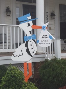 Personalized Stork Sign Yard Card Clarksburg, Maryland Flying Storks (301) 606-3091