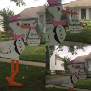 Maryland Stork Signs Md Flying Storks Lawn Sign Birth Announcements Germantown, Md Flying Storks (301) 606-3091