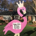 6' Pink Flamingo Yard Card Delivery<Br/> Flying Storks<br/> (301)606-3091